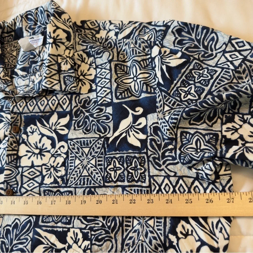 Ky's Made In Hawaii Aloha Hawaiian Short Sleeve Button Up Shirt Blue Floral 2XL - Picture 15 of 16